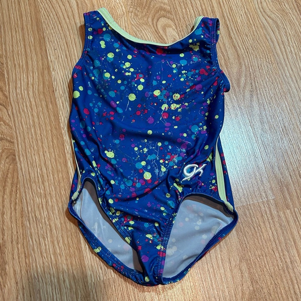 GK splatter blue leotard